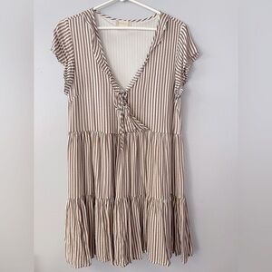0124-10M SWEET Stripes Ruffle Dress